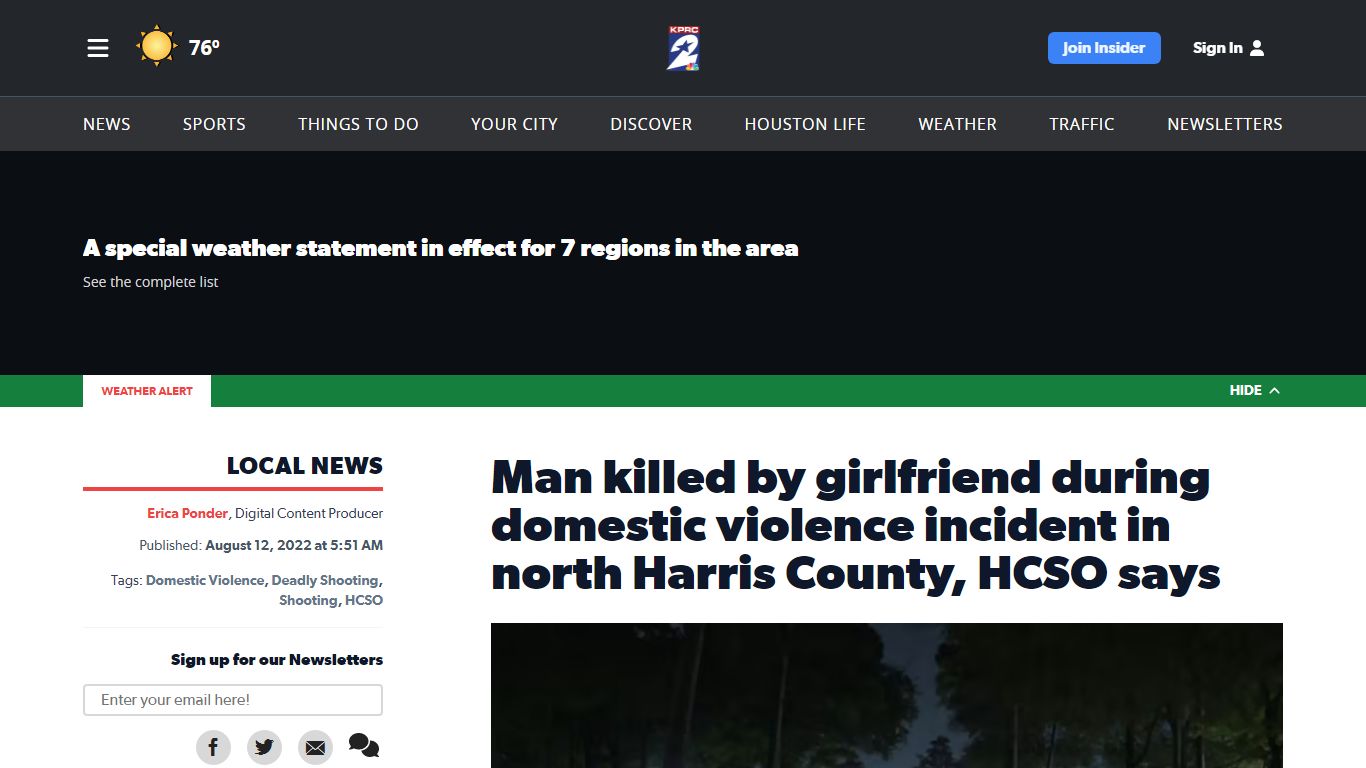 Man killed by girlfriend during domestic violence incident in north ...